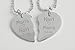 A & L Engraving Engraved Couple's Broken Heart Necklace Set - Ships from USA