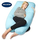 QUEEN ROSE Full Pregnancy Pillow- Maternity Body Pillow with Washable Cotton Outer Cover(Sky Blue)
