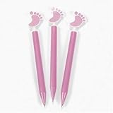 12 count Pink Baby Girl Footprint Ink Pens