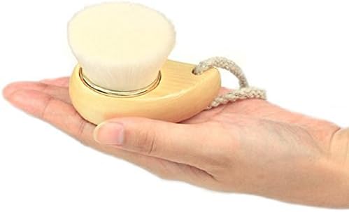 Newtripod White soft synthetic hair facial brush Facial Skin Care Tool,pore cleaner with wooden handle