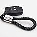 For Ford Logo Emblem Key Chain Key Ring Metal Alloy BV Style Calf Leather Gift Decoration Accessories (Black)
