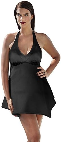 Tropiculture Women's Plus Size Handkerchief Swimdress 20 Black