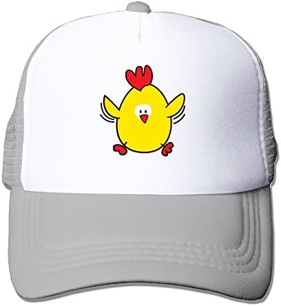 Uzhongquux Cute Little Chicken Summer Mesh Cap With Adjustable Snapback Strap Ash