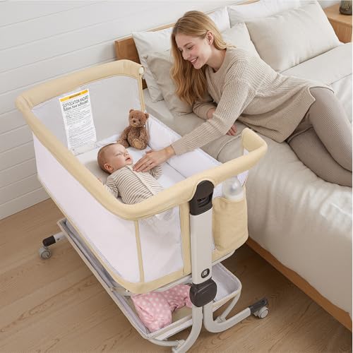 Baby Bassinet Bedside Sleeper, 3 in 1 Baby Bassinet for Newborns Co-Sleeper Bas…