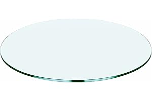 TANSOLE 30" Round Transparent Tempered Glass Table Top 1/4" Thick Flat Polished Edge Multipurpose for Home Office Glass Countertop