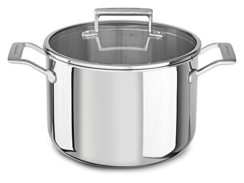 KitchenAid KC2T80SCST Tri-Ply 8.0 quart Stockpot with Lid, Stainless
Steel, Medium