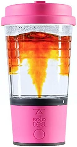 SoloTea French Design Smart Tea Brewer System with Premium 12 OZ Travel Mug 100% BPA Free (PINK)