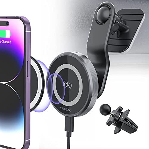 XWXELEC for Magsafe Car Mount Charger 15W Magsafe Wireless Car Charger