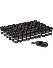 AmazonBasics Standard Dog Waste Bags with Dispenser and Leash Clip - Pack of 900, 13 x 9 Inches, Black