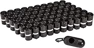 AmazonBasics - Bolsas estándar sin perfume para excremento de perro con dispensador y clip para correa, 13 x 9 pulgadas, color negro - Paquete de 90