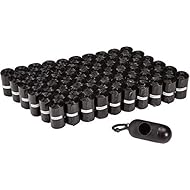 AmazonBasics - Bolsas estándar sin perfume para excremento de perro con dispensador y clip para correa, 13 x 9 pulgadas, color negro - Paquete de 900