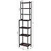 SONGMICS 7-Tier Bamboo Bathroom Shelf, 2-in-1 Design Adjustable Storage Rack, Free Standing Multifunctional Organizer, Shelving Unit for Washroom, Living Room, Kitchen, Brown UBCR01BR