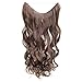 PrettyWit 16 Inches Curly Wave Synthetic Hairpieces Women Hair Extensions Wig Invisible Wire No Clips-Darkest Brown and Light Auburn M2/30thumb 1