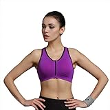 Encounter Women's Zip-Front Closure Wirefree Racerback Sportsbra