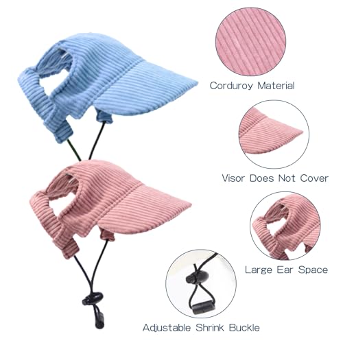 BASVII Dog Baseball Cap, Adjustable Dog Cap with Earflaps, Dog Cap for Dogs and Cats, Breathable Sun Protection Visor Cap Hat