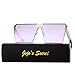 JOJO'S SECRET Oversized Square Sunglasses Metal Frame Flat Top Sunglasses JS009 (Gold/Transparent Red+Gold/Pink, 2.48)