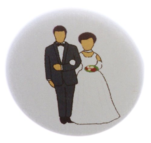 Bride & Groom Wedding Couple (D) 1.25" Pinback Button Pin Love Cute Classic