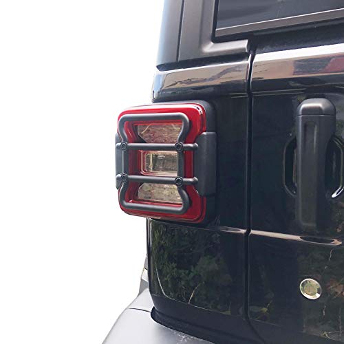 JSTOTRIM Black Plastic Front Bumper Fog Headlight taillight Cover Trims for 2018 2019 Jeep Wrangler Accessories JL (Taillight Protector) - Thumbnail 6