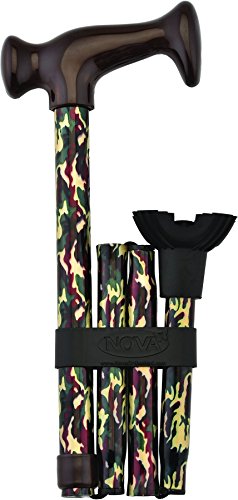 NOVA Medical Products Quad Tip Folding Cane, Camouflage