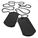 INBLUE Men,Women's 2 PCS Alloy Pendant Necklace Black Double Dog Tag Army Style Tribal 26 Inch Chain