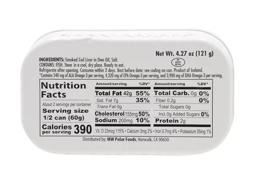 MW POLAR SMOKED COD LIVER IN OIL 4.27 OZ – WILD-CAUGHT, RICH IN OMEGA-3, READY TO EAT – PREMIUM QUALITY SEAFOOD (PACK OF 1)