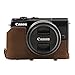 MegaGear Canon EOS M100, M200 (15-45mm) Ever Ready Leather Camera Case and Strap, with Battery Access - Dark Brown - MG1326