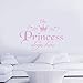 Wall Sticker, The Princess Crown Wall Decal Decor for Bedroom Nursery Home Pink