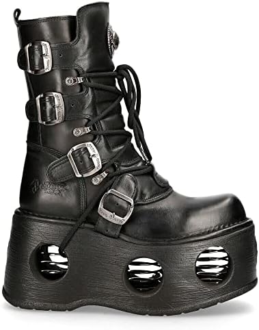 Amazon.com | New Rock Boots WALL1473-S11 Unisex Metallic Black