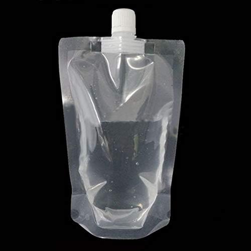 100 Pcs Drink Pouches, Plastic Drinks Flasks Liquor Pouch Sealing Storage Packaging Bag, Disposable Milk Stand Up with Nozzle, Transparent Drinks Pouch 100 ml/200 ml/250 ml/300 ml