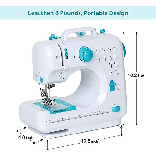 NEX-Portable-Sewing-Machine-Double-Speeds-for-Beginner-Art-Craft-12-Stitches-Blue