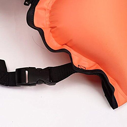 Kingswell Kids Inflatable Swim Vest Child Life Jacket Portable Buoyancy Safety Aid Vest For Swimming, Snorkeling, Diving-Orange