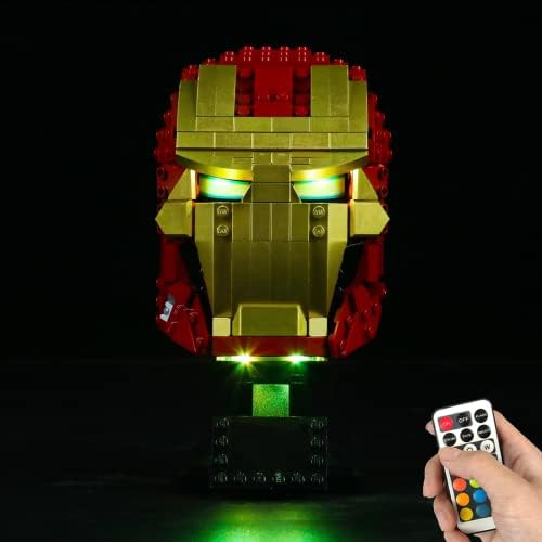 Bourvill LED Lights Kit for Lego Iron Man Helmet 76165 Lights Set Compatible with Lego 76165