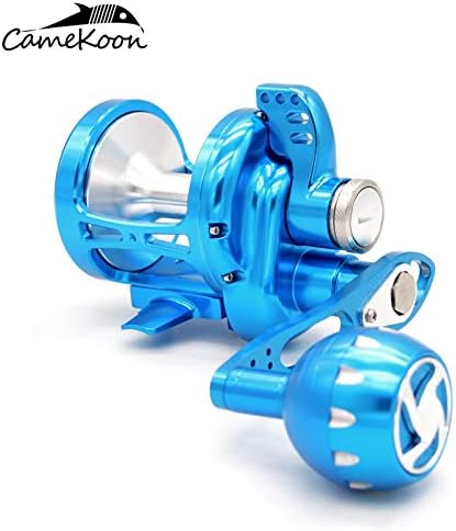CAMEKOON TR500Q Saltwater Lever Drag Fishing Reel, Made Using Solid 6061-T6 Marine Grade Aluminum Alloy, 77 LB Max Drag, Trolling Big Game Fishing Reel