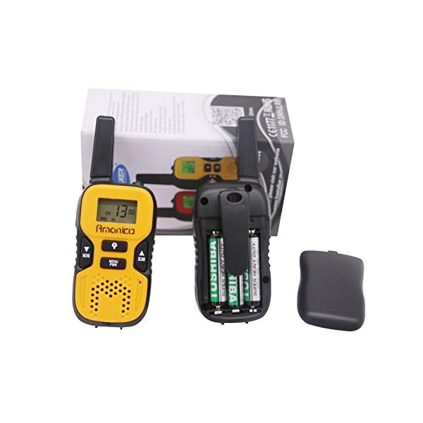 Amanico-Kids-Walkie-Talkies-22-Channel-FRSGMRS-2-Way-Radio-2-miles-up-to-37-Miles-UHF-Handheld-Smart-Mini-Size-33-In-Length-for-girls-boys-Kids-Children-Teens-1-Pair-Orange
