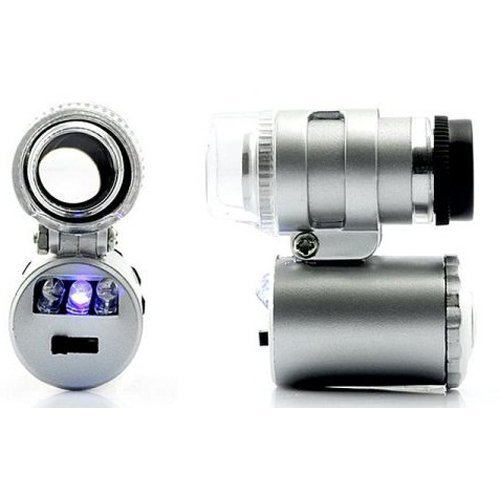 Shopee Smallest 60x Microscope 2 LED Eye Lens Mini Magnifier Loupe with