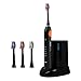 Electric Rechargeable Toothbrush-iBrush Elite SonicWave with UV Sanitizer (Black) 3 Extra Brush Replacements Included