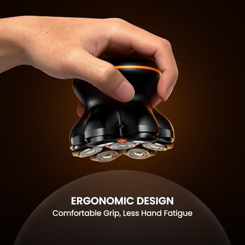 MAXGROOM® Head Shaver for Bald Men, Waterproof Electric Razor with 7D Floating Heads, Close Smooth Shave, Magnetic Detachable Blades, Long Battery Life, Dual-Speed Power, Wet/Dry Shave, Gifts for Men