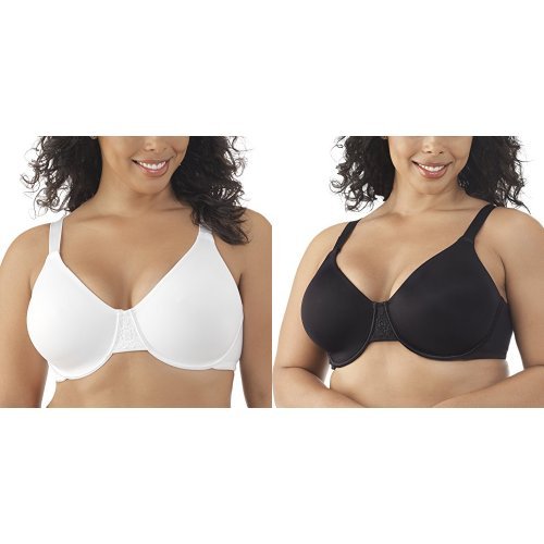 Vanity Fair Women's Beauty Back Minimizer Full Figure Underwire Bra 76080, star white/midnight black, 40DDD