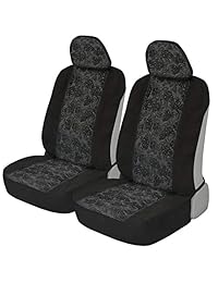 Funda para asiento de coche, diseño floral, protección total y separada, diseño gráfico único y divertido, compatible con cinturón de seguridad, reposabrazos de airbag lateral, universal, 2 piezas