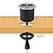 Desktop Power Grommet, Desk Grommet USB Outlet Recessed Power Outlet with 2 AC Outlets and 2 USB Charging Ports, Aluminum Alloy Surface Power Socket with 6 FT Heavy Duty Extension Cord (18 AWG 10A)