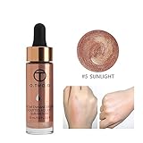 O.OWO.O Face Glow Liquid Highlighter Waterproof Contour Make Up Glitter Brighten Shimmer Highlighters Makeup (05-SUN)