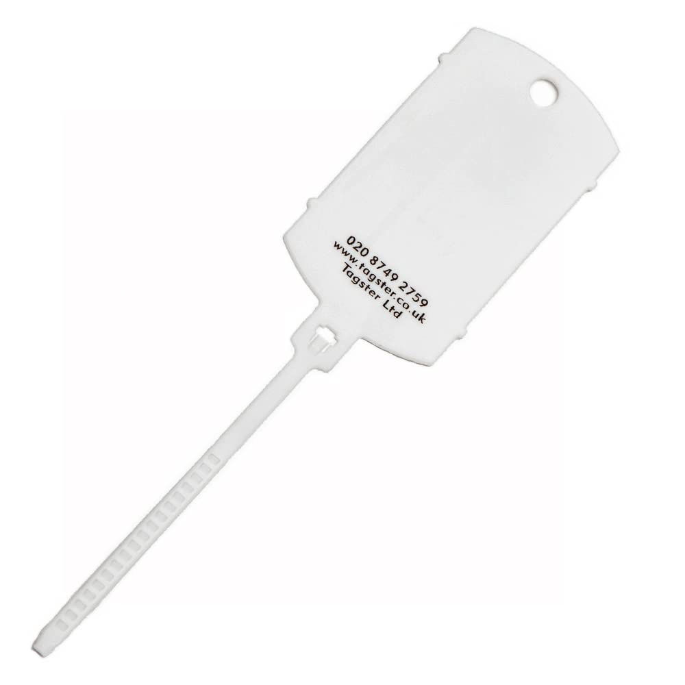 Key Tags - Vehicle Plastic Key Tags UNPRINTED (200) with self looping Tails (White)