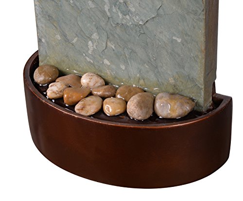 Kenroy Home 51027SLCOP Riverbed Wall/Table Fountain with Light, 26" H, Natural Green Slate/Copper Finish - Thumbnail 2