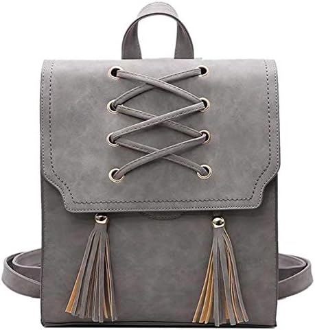 Vintage Women Fringe Lightweight Shoulder Bag Rucksack Purse Ladies Casual Shoulder Bag School Bag for Ladies Tassel PU Backpack