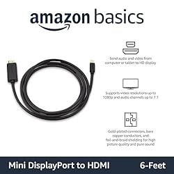 Amazon Basics Mini DisplayPort Male to HDMI Male