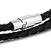Jstyle Braided Leather Bracelets for Men Bangle Bracelets Magnetic Clasp Wristband 8.5 Inch 2 pcs