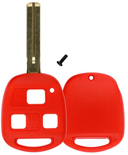 KeylessOption Just the Case Keyless Entry Remote Head Key Combo Fob Shell - Red