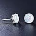 Junxin 925 Sterling Silver Round Cut Opal Stud Earrings Gift for women 7.5MM (White 3)