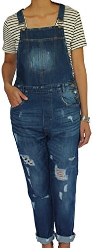 NEW POL Clothing Over It All Overalls Denim Denim Size S-L, Large