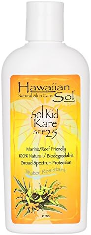 Hawaiian Sol Sol Kid Kare SPF 25 Natural Water Resistant Sun Screen, 6 Ounce